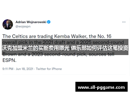 沃克加盟米兰的买断费用曝光 俱乐部如何评估这笔投资
