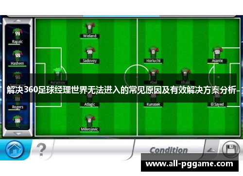 解决360足球经理世界无法进入的常见原因及有效解决方案分析 解决360足球经理世界无法进入的常见原因及有效解决方案分析