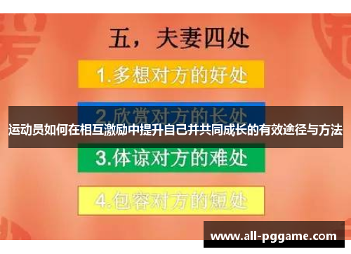 运动员如何在相互激励中提升自己并共同成长的有效途径与方法